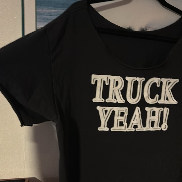Crop wide neck oversized tee Truck Yeah - Picture 2 of 3